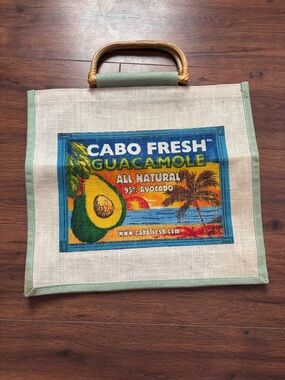 Nature Bags Cabo Fresh Guacamole Natural Jute farmers market Tote Bag